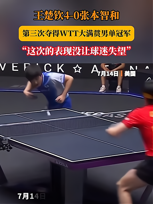 王楚钦夺冠后感谢球迷支持：这次的表现没让大家失望的简单介绍